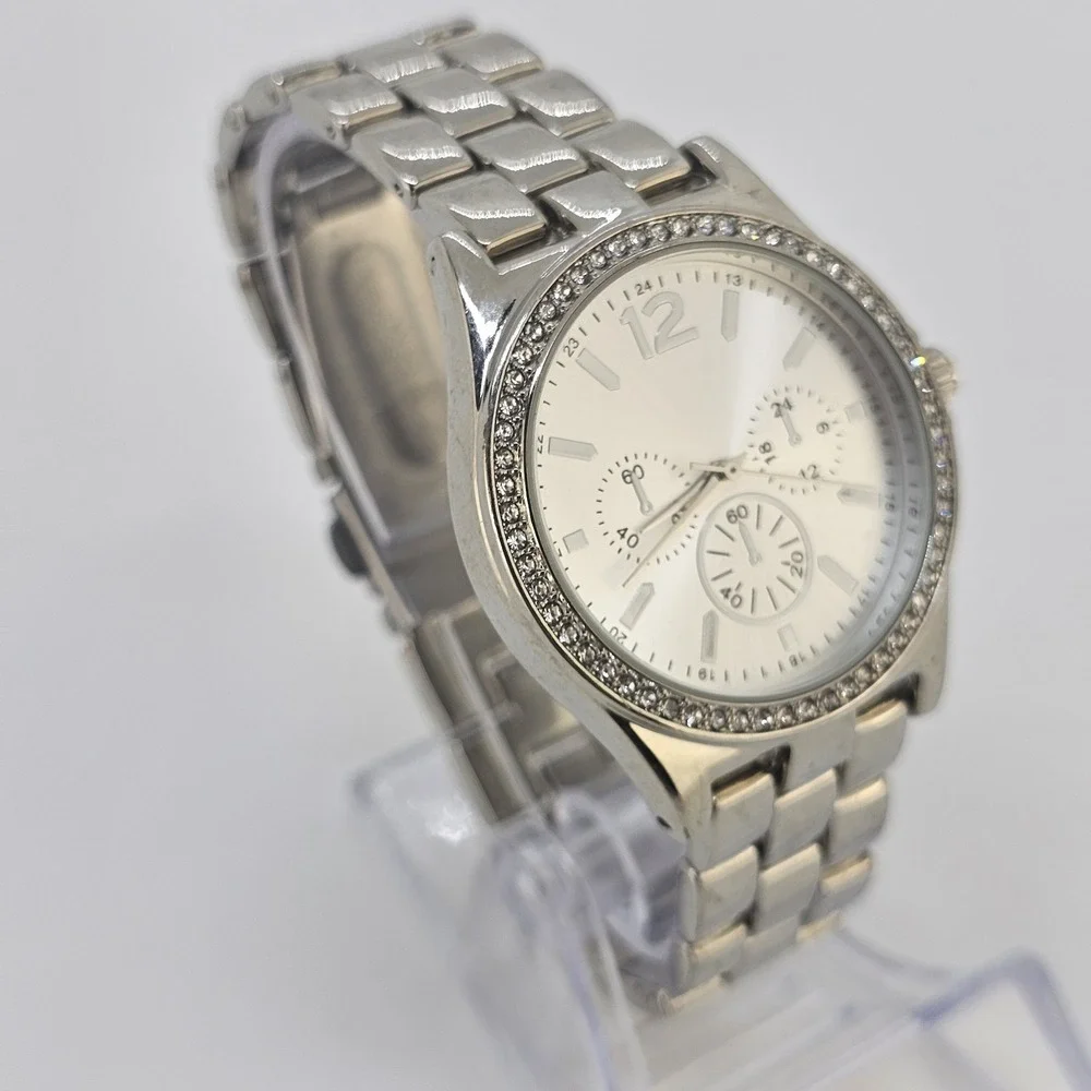 Women's Analog Watch 36MM Gray Dial Gray Metal Bands 6.5
